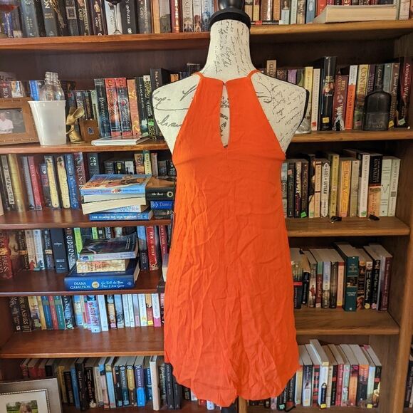 Lulu's xs flawless and grommet orange  mini swing dress nwt - Picture 2 of 6